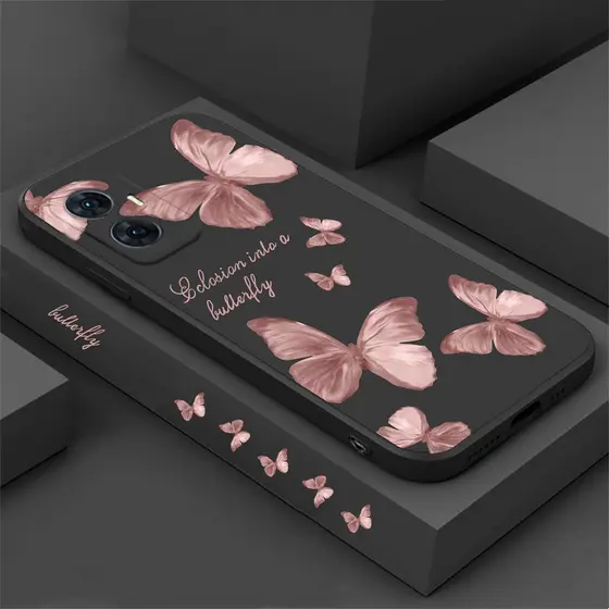 Fino Anti-impressão Digital Capa Capinha Para iPhone 17 Air 16 15 14 Plus 13 12 11 Pro Max Silicon Fosco Borboleta