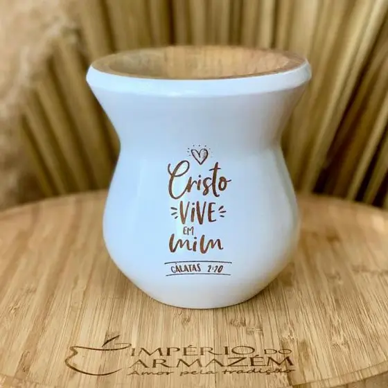 Cuia de Chimarrão Personalizado a Laser com Nome Frase Logo