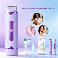 Depilador Elétrico Feminino 2 Em 1 Recarregável USB Indolor Para Rosto Axila Corpo