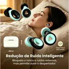 Tampão de Ouvido Silicone Anti Ruído 27dB Protetor Auricular para Dormir Estudos Trabalho