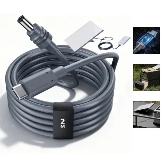 Cabo de Alimentação para Starlink Mini USB-C para DC 12-24V 100W Veicular 2 Metros