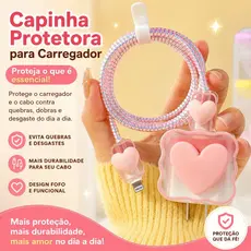 Capa de Silicone para Carregador iPhone 18W/20W, Protetor de Cabo e Organizador de Enrolamento, Design de Desenho Animad