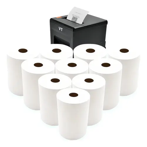 10 Bobinas Térmicas 80mm 80x30 Bobina Cupom Impressora Pdv Cor Branco