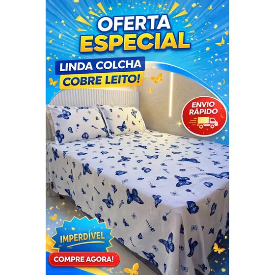 Colcha Cobre Leito Piquet 3 Peças Premium Cama Luxo – Macia, Elegante e Confortável Envio Rápido