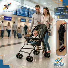 Carrinho de Bebê Guarda-Chuva Para Viagem Compacto Leve Dobrável Seguro com Cinto