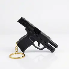 Chaveiro Pistola Fidget Toy Slide Action Mecânico Antiestresse Miniatura Colecionável
