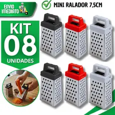 Kit Mini Ralador 4 Faces Aço Inox 7.5 Cm Rala Queijo Alho Nós Moscada  Chá de Cozinha Utensílios