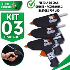 Jogo Pistola Bivolt Cola Quente Profissional Artesanato Escolar Escritório Com Bastão Multiuso