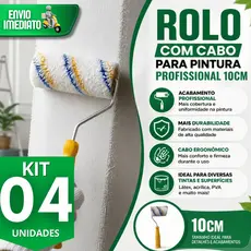 Rolo com Cabo para Pintura Profissional 10cm Alta Precisão