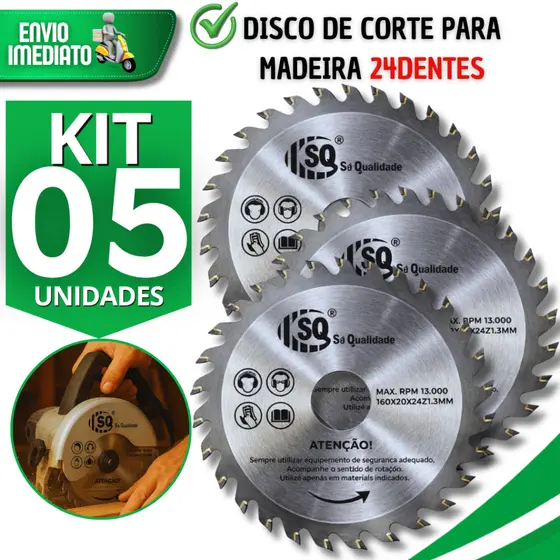 Kit Disco de Corte 24 Dentes para Madeira 4" Pedreiro Construção Multiuso Utilidades