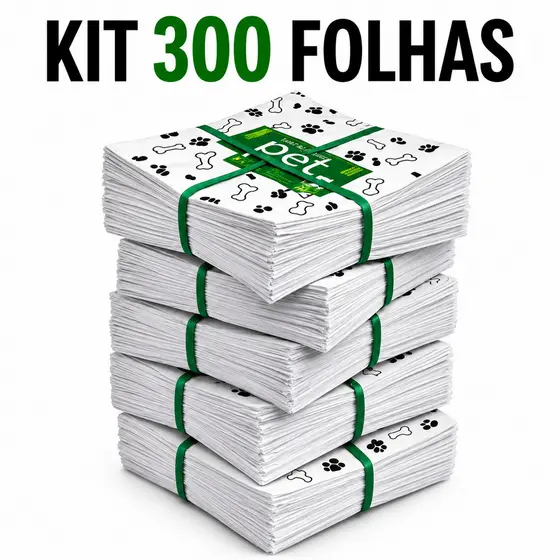 Kit Jornal Para Pet 300 Folhas Biodegradável Super Absorvente