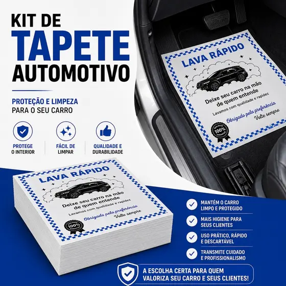 Tapete Papel Automotivo Descartável Lava Rápido 110 a 550 Folhas