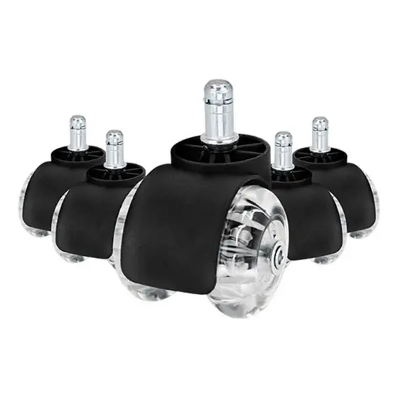 Kit 5 Rodinhas para Cadeira Gamer em Silicone/PU - Anti-risco e Protetora para Pisos