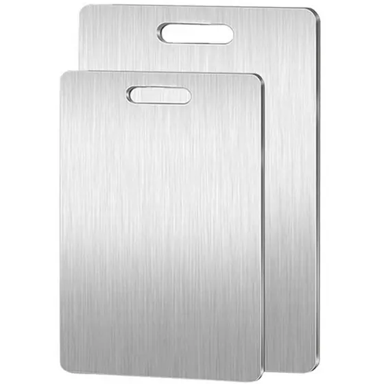 Kit 2 Tábuas De Corte Inox Para Carne Churrasco Cozinha Resistente