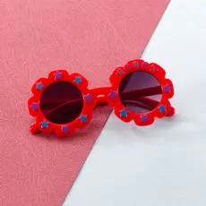 Crianças óculos de sol meninas coreano bonito bebê óculos de sol Anti-ultravioleta meninas amor flor pára-sol óculos