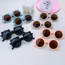 Crianças óculos de sol óculos de sol meninas bonito urso dos desenhos animados óculos de sol do bebê proteção ultraviole