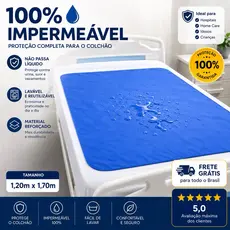 Traçado Impermeável Hospitalar 100% Lavável Protetor de Colchão Idoso Incontinência Cama Box 1,20x1,70