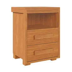 Mesa de Cabeceira Tóquio 2 Gavetas MDF Pés Pinus Moderna Quarto