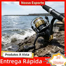 Molinete De Pesca Plástico AK200 Max Arraste 10kg Cana Em Água Salgada