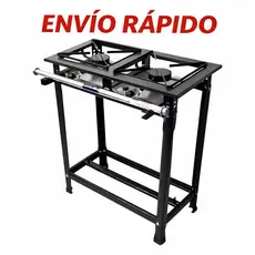 Fogão 2 Bocas Industrial  Grelha Aço Carbono 30x30 Alta Pressão P5 - Jcn Gourmet