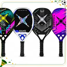 Raquete de Beach Tennis com Capa Overgrip Munhequeira Espessura 22mm Conforto Alta Performance