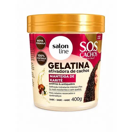 Gelatina Salon Line S.O.S Cachos Mantega de Karite 400g