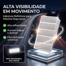 10 unidades Refletor 3×8 cm para Veículo, Faixa de Segurança Adesiva, Acessório Externo