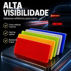 【Envio de São Paulo】10 Pcs Refletor 3*8cm para Carro e Moto, Faixa de Segurança Adesiva, Acessórios Externos