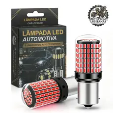 Pair Led Reverse Light P21w Canbus Ba15s 1156/1157 Vermelho 44w