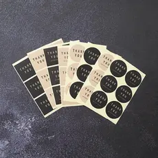 Obrigado redondo obrigado papel Kraft adesivo envelope embalagem cozimento rolo envelope presente