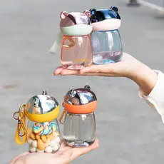 Mini copo de água pequeno feminino portátil tamanho pequeno menina portátil plástico resistente ao choque bonito Super b