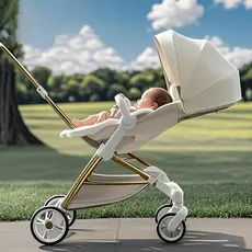 Carrinho de bebê alemão NaturaBloom pode sentar pode sentar-se luz dobrável mão bidirecional viagem ao ar livre andando