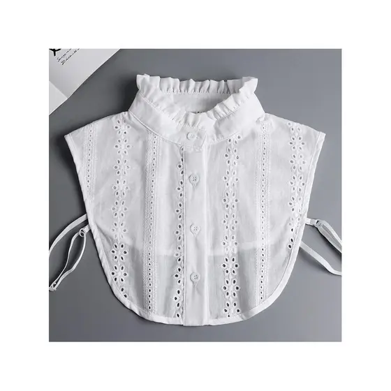 Jacquard colar falso High-End feminino All-Match colar decorativo falso colar falso gola alta algodão puro