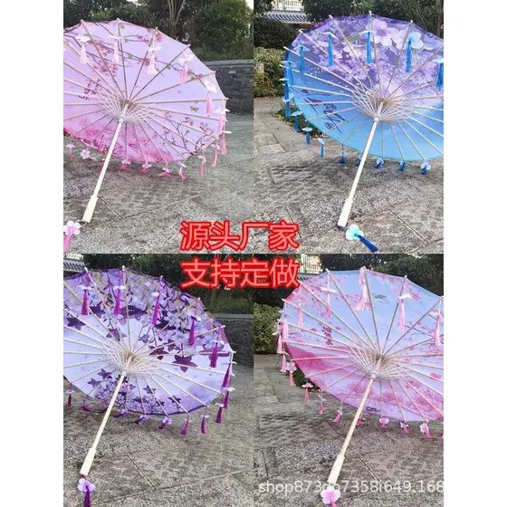 Hangzhou Xihu estilo antigo borla guarda-chuva de papel óleo Hanfu fotografia traje antigo guarda-chuva decoração adereç