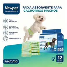 Newpet Fralda Higiênica Descartável Pet para Cachorro Macho Dog's Care P M G GG - Vários Tamanhos