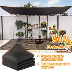 Tela de Sombreamento de 90%, Resistente aos Raios UV, com Bordas Reforçadas e Ilhós, para Piscinas