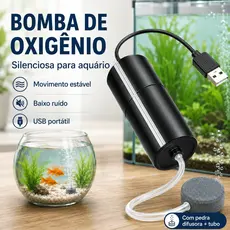 Bomba Aeradora USB Ultra Silenciosa Mini Oxigênio para Aquário Doméstico e Pesca