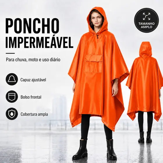 Capa de chuva impermeável leve com capuz para Caminhada, Poncho ao ar livre