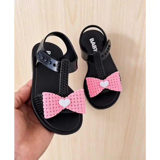Sandália Bebe Baby Laço Coração Menina Leve Infantil Na Promoção...