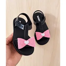 Sandália Bebe Baby Laço Coração Menina Leve Infantil Na Promoção...