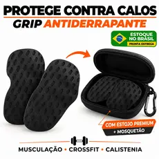 Protetor Palmar Grip Academia Silicone Luva Treino Musculacao Antiderrapante Protege Contra Calos Par + Estojo Case