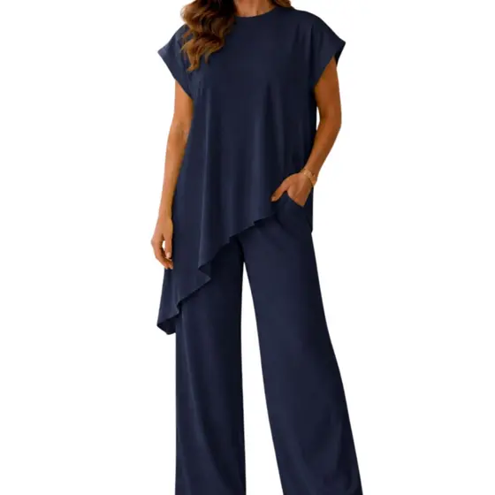 Conjunto Feminino Calça Pantalona Blusa Musclee Tee Basico Moda Casual Look Moderno Confortável