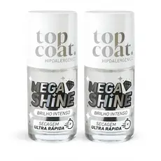Kit 2 Top Coat Mega Shine 8,5ml Blant – Brilho Intenso e Secagem Rápida