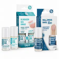 Kit 2 Bases Fortalecedoras Blindagem das Unhas 2x1 + Maximus Nail Blant