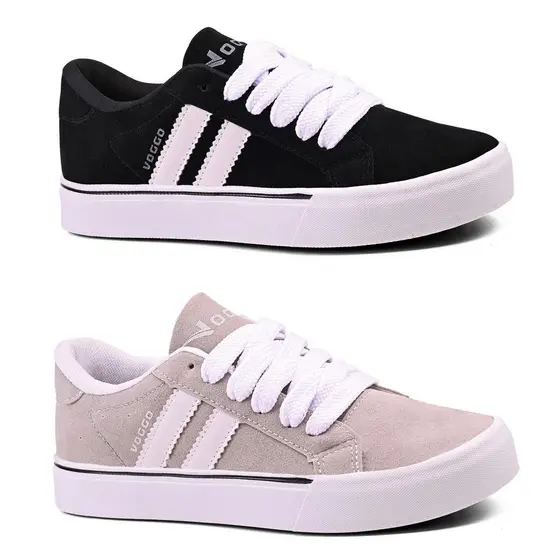 Tenis casual unissex voggo kit 2 pares melhor preço qualidade e  conforto