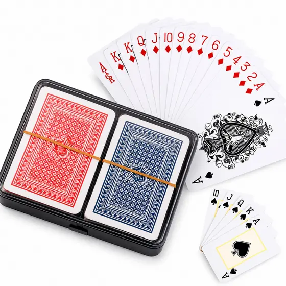 Kit 2 Baralhos 100% Plastificados 54 Cartas Cada Estojo Plástico Truco Poker Pife Cacheta Resistente à Água