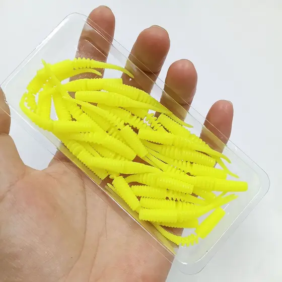 DUODUOYU 30 Pcs Flutuante TPE Segmentado Soft Worm Isca De Pesca 40mm/0.25g 50mm/0.5g Marítima Rockfishing Swimbait Wobb