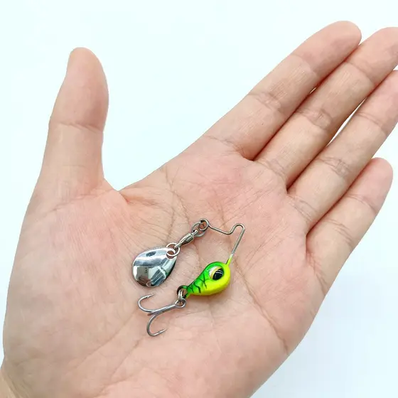 Dupladuoyu 1 Pcs Mini Metal VIB Isca De Pesca 5g/7g Micro Spinner Afundando Colher Rotativa Crankbait Lantejoulas Iscas