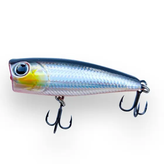 Dupladuoyu 1 Pcs Mini Popper Isca De Pesca 4.5g/50mm Água Superior Artificial Dura Gancho Afiado Crankbait Wobbler Equipar