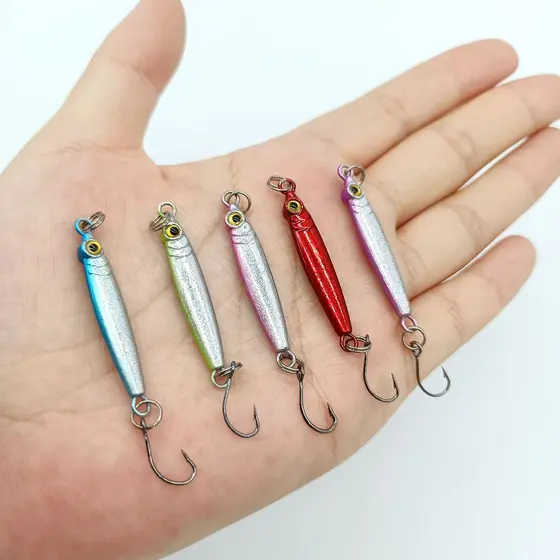 Dupladuoyu 1 Pcs Isca De Pesca De Peixe Pequeno 3g/5g Mini Metal Único Gancho Wobblers Colher Artificial Equipamento